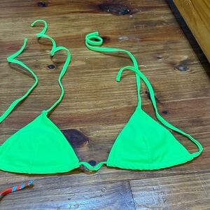 SHEIN Neon Green Triangle Bikini Top